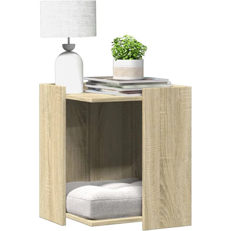 vidaXL Katzentoilette, Katzenklo Sonoma Eiche 42x42x51 cm Holzwerkstoff in Sonoma-Eiche, Platzsparendes Design, Vielseitig einsetzbar – Bild 1
