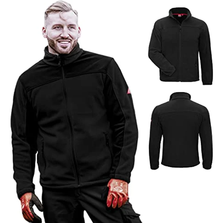Nitras MOTION TEX PLUS, Fleece-Jacke schwarz, 300 g/qm, hoher Tragekomfort, 5XL – Bild 1