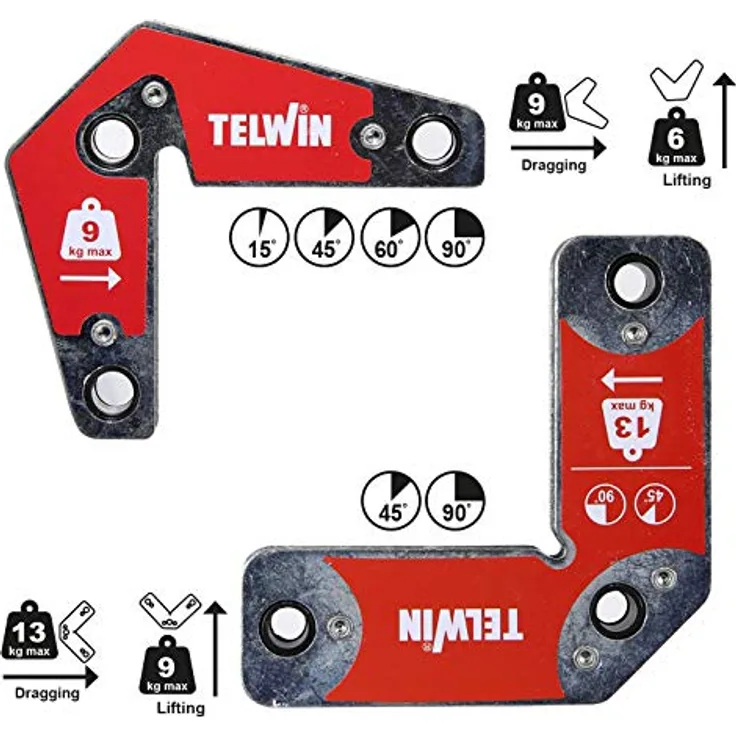Telwin 804131 Magnetischer Halter Kit, 9-13 kg - 2 pc