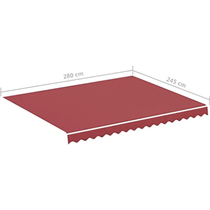 DELUKE® Markisenbespannung Markisenstoff Wasserabweisend Reißfest | Rot, für 300x250cm Rahmen mit Volant | Sonnenschutz Markisenzubehör – Bild 2