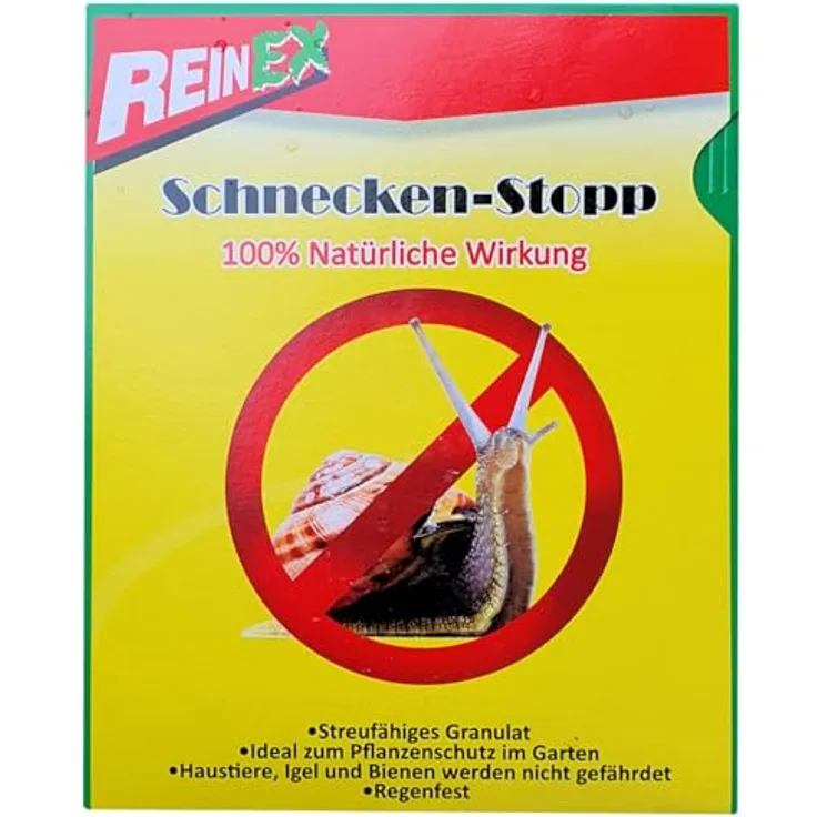 REINEX Schneckenstopp 1,5kg, Granulat zur Bekämpfung von Schadschnecken, regen- und windfest, für ökologischen Anbau geeignet