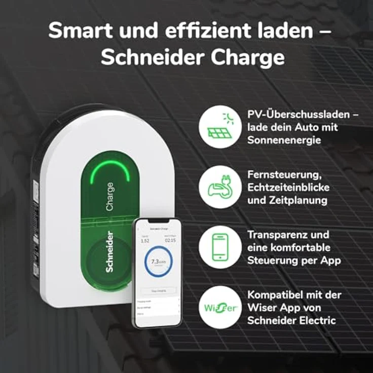 Schneider Electric, Schneider Charge Wallbox Typ 2 Mode 3 16A 11kW App, Elektroauto Ladestation, keine (Typ 2, 11 kW) – Bild 5