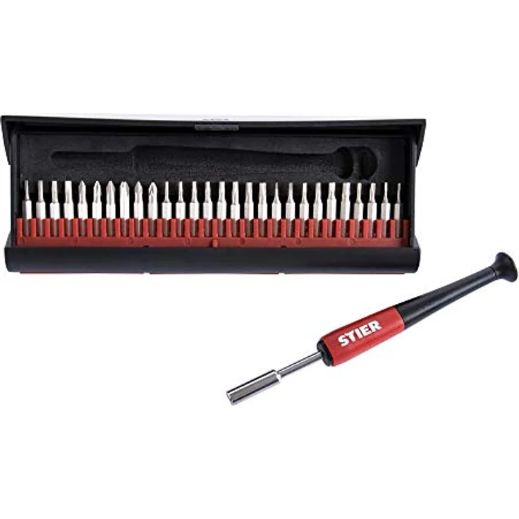 STIER Der STIER Feinmechaniker Schraubendrehersatz, 29-tlg, Präzisionsschraubendreher Set, Bits für Phillips Pozidriv Innensechskant Torx, für Laptops Uhren iPhones – Bild 3