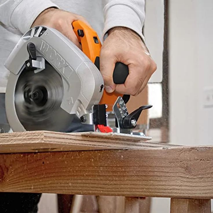 WORX WX445 Handkreissäge 1600W - mit präziser Schneidleistung, Laserführungssystem, einstellbarem Schnittwinkel & Parallelanschlag ? 190mm Sägeblatt mit 24 Zähnen – Bild 5