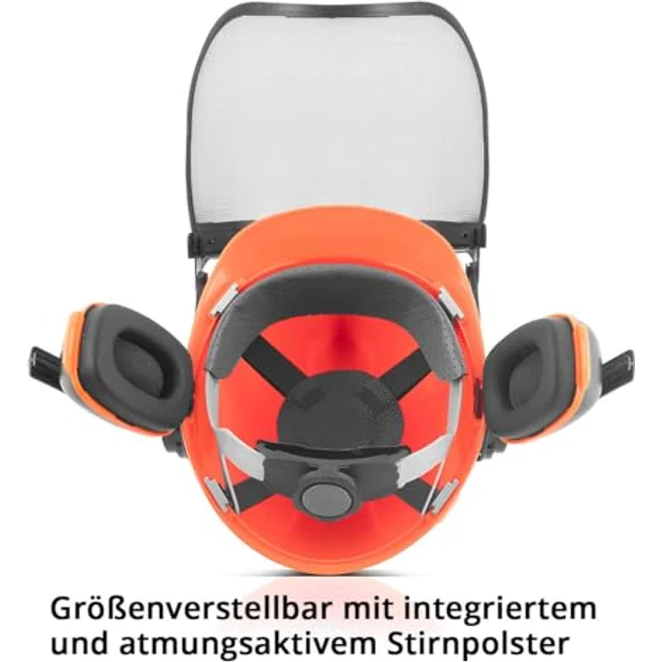STAHLWERK FH-100 ST Forsthelm, Kopfschutz mit Visier und Gehörschutz, EN397 EN352 EN1731, atmungsaktives Stirnpolster, für Agrar-, Forst- und Baugewerbe – Bild 5