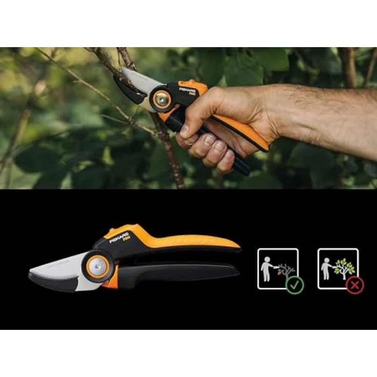 Fiskars 1057174 Xseries PowerG Gartenschere Amboss L P941 Astschere – Bild 5