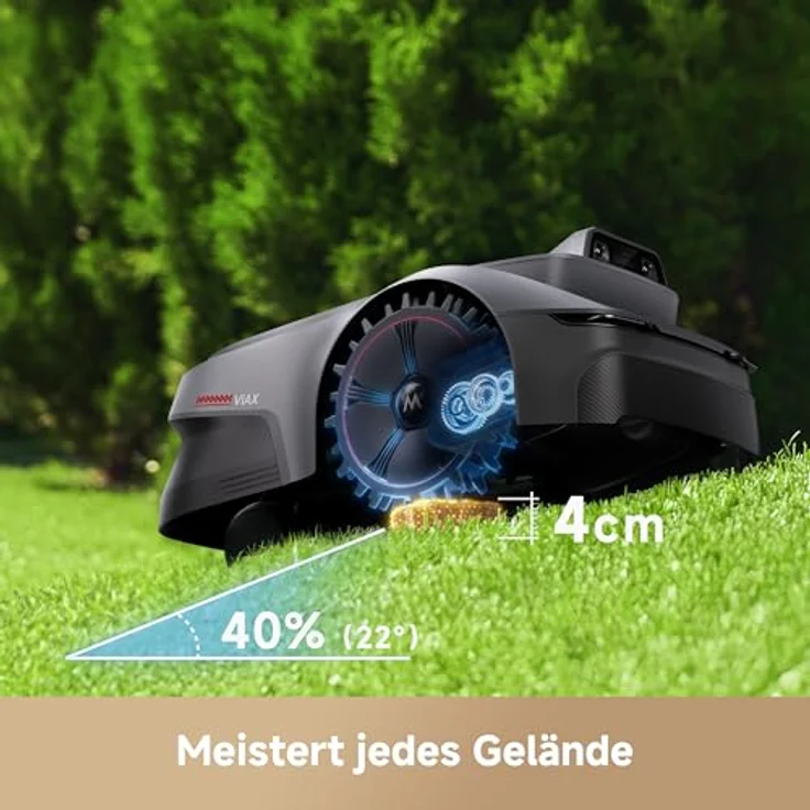 MOVA ViAX 250 Mähroboter, 250 m², UltraEyes™ KI-Dual-Vision, U-Bahnplanung, Hindernisvermeidung, App-Steuerung, 50 min Akkulaufzeit – Bild 5