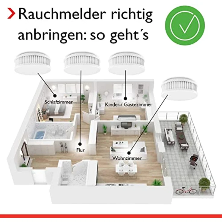 Pyrexx PX-1 Rauchmelder, Holzoptik hell – Bild 9