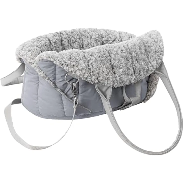 DOGGY Hundetasche, Tragetuch, Tragetasche, Transportbox, Höhenverstellbar, Reise, 38x24x28 cm, Asche – Bild 4