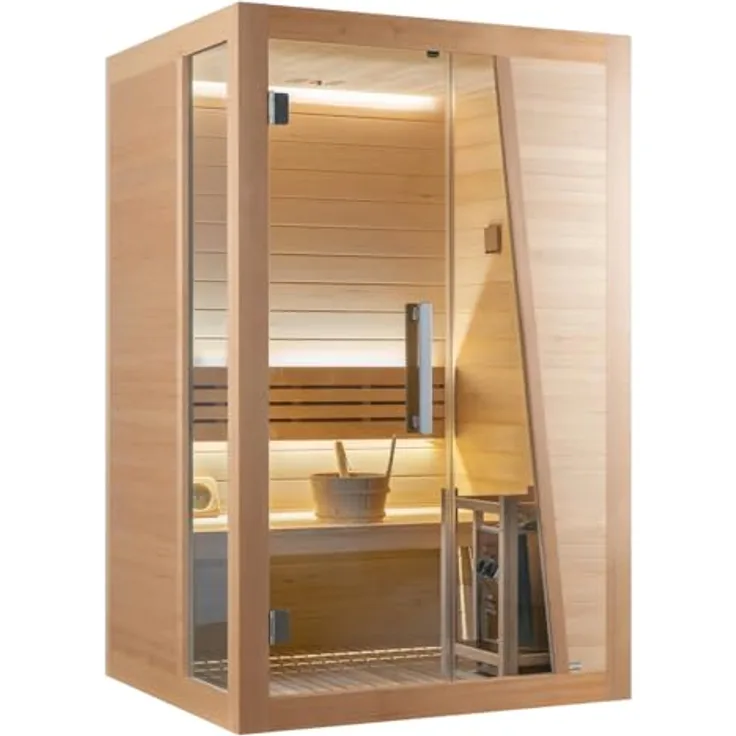 Sanotechnik Finnische Sauna TAMPERE, authentisches Wohlfühlambiente mit natürlichem Holzdesign