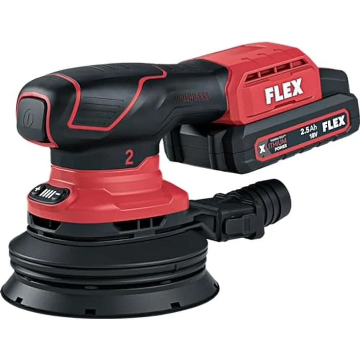 Flex Akku-Exzenterschleifer ORE 2-125 18-EC, Multisander mit elektronischer Drehzahleinstellung, inkl. Transportkoffer, ohne Akku, Schleifteller-ø 125 mm – Bild 2