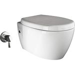 Aqua Bagno | Taharet Toilette mit Dusch-WC, Toilette mit Bidet-Funktion/Duschfunktion, Hänge-WC, Wand-WC | 51 cm lang