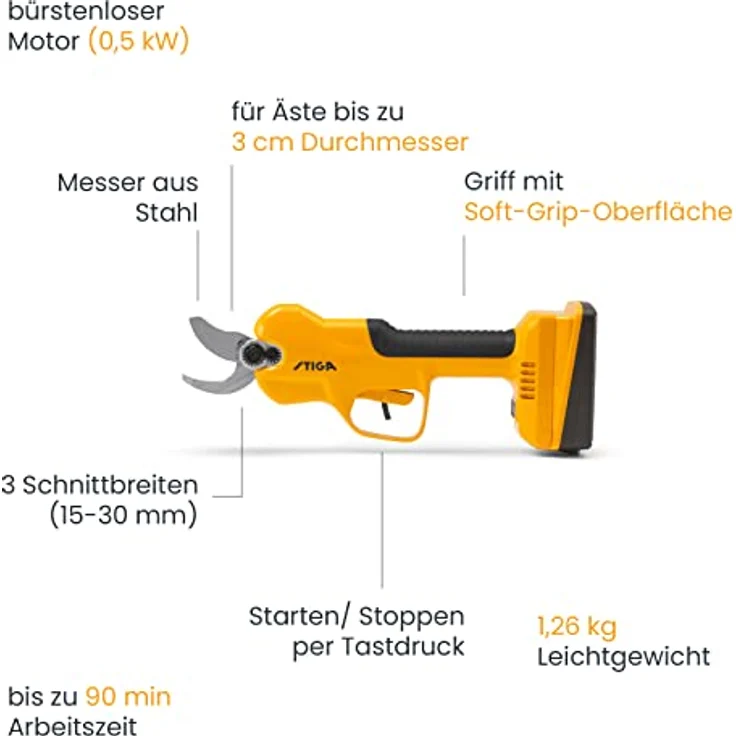 STIGA 257022001/ST1 SC 100e Astschere 520mm – Bild 2