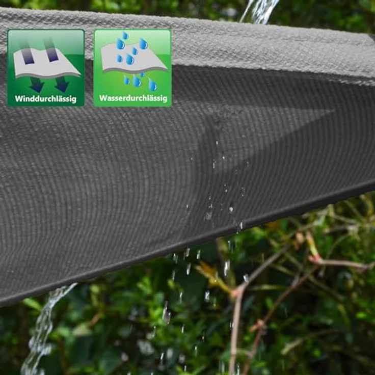 AMANKA 90% UV Schutz: Sonnensegel Viereckig 5x5 - Wasserdurchlässig & Atmungsaktiv - Viereck Sonnensegel Pergola Sonnensegel Trampolin Sonnenschutz Carport Whirlpool Sonnendach Sonnenschutz Pool – Bild 5