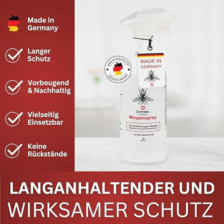 BIODELTA Wespenspray LTK-008, effektives Anti-Wespen-Spray, fleckenfrei für Garten, Terrasse und Grillen, 500 ml – Bild 2