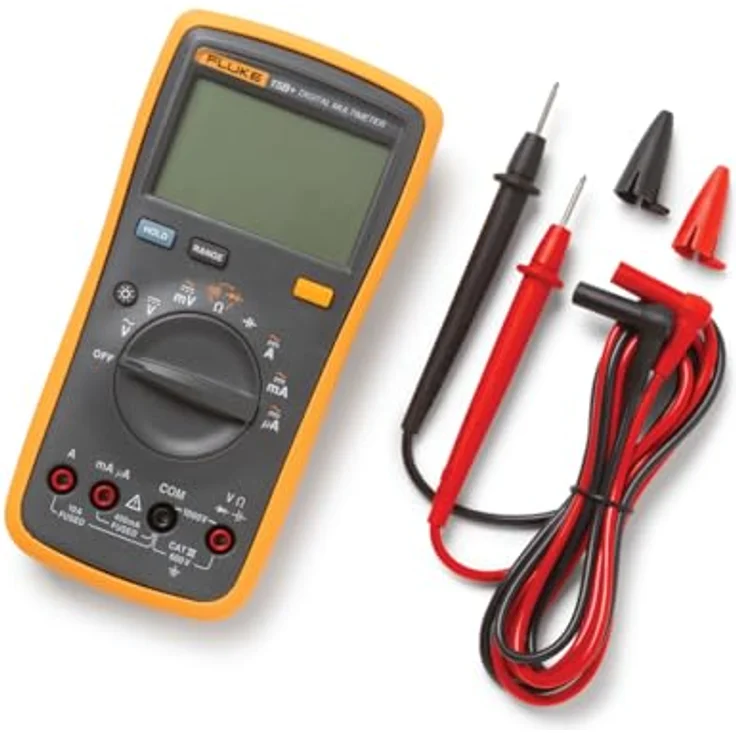 Fluke 15B+ Digital Multimeter, 600 V Cat III, AC/DC bis 1000 V, Strommessung bis 10 A, mit Frequenz- und Temperaturmessfunktionen – Bild 2