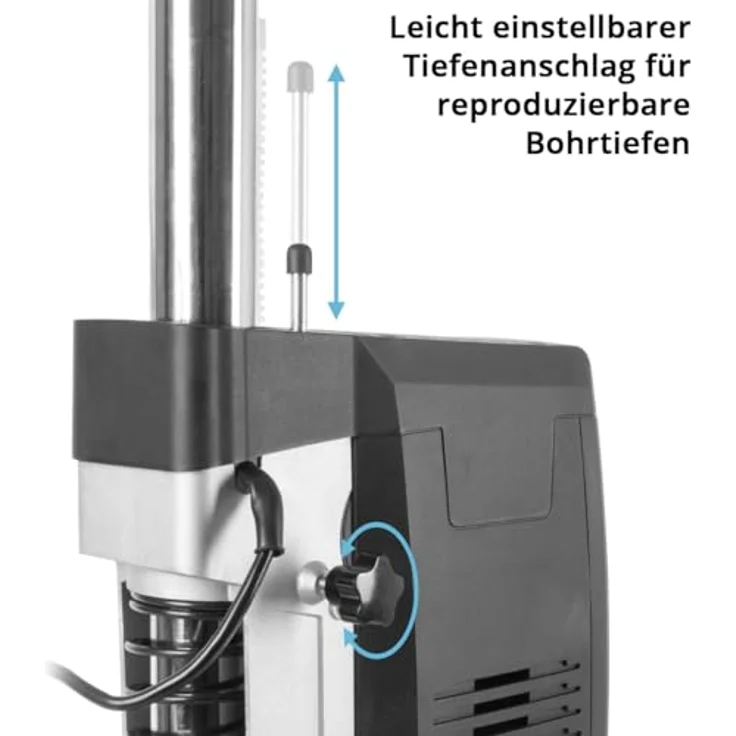 STAHLWERK Tischbohrmaschine mit Kreuzlinienlaser, 800 W Ständerbohrmaschine, digitale Drehzahlsteuerung 200 – 2.500 U/min, Schnellspannbohrfutter 1,5-13 mm, 90 mm Bohrhub, Digitaldisplay – Bild 5