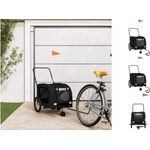 vidaXL Hunde-Transportbox Fahrradanhänger Schwarz Oxford-Gewebe und Eisen, max. 45 kg Tragfähigkeit