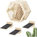 Navaris Katzen Kletterwand 4er Set - Katzenkletterregale wandmontiert - Wand Katzenmöbel Katzenwandregale platzsparend - Katzentreppe zum Klettern