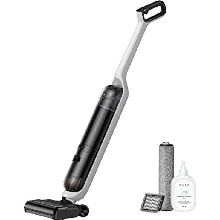 eufy MACH V1, Kabelloser All-in-One Stabstaubsauger mit Always-Clean Mop, 3-fache Selbstreinigung, Eco-Clean Ozon, Tesla Valve Mixing, Smart und leicht für einfaches Putzen – Bild 1