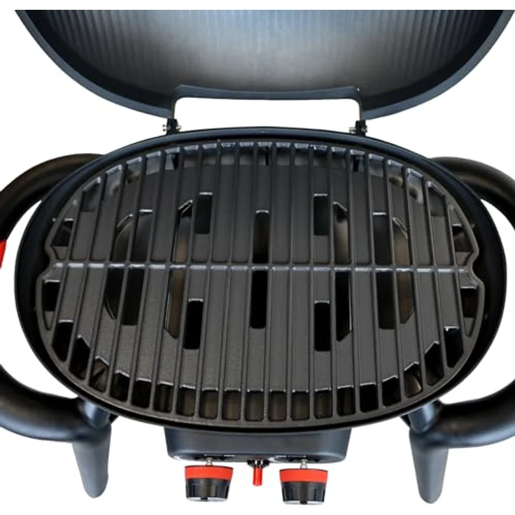 TAINO KENAI Gasgrill klein Tischgrill Balkongrill Gas Outdoorküche Thermometer Schwarz – Bild 4