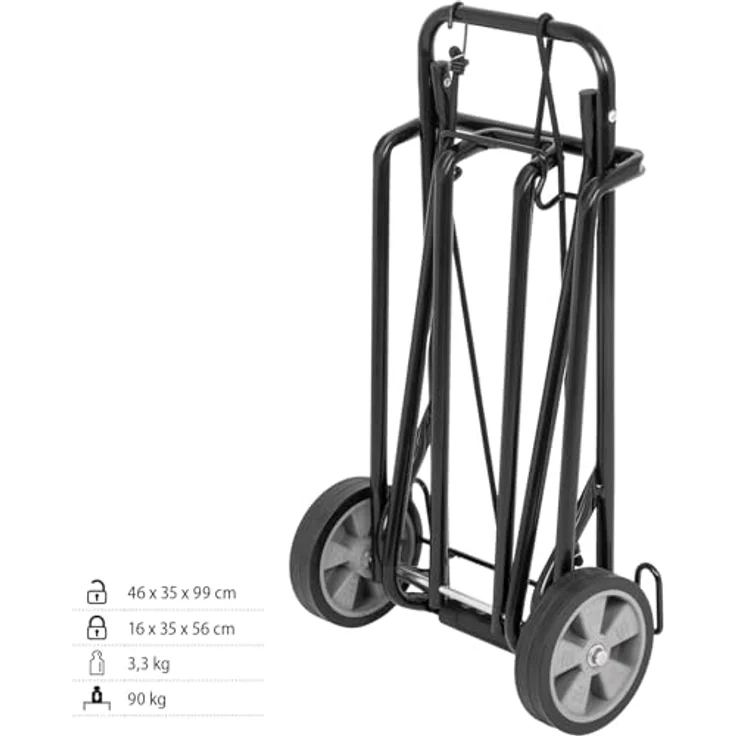 BRUNNER Sackkarre Easy, faltbare Camping Sackkarre mit großem Transportvolumen, 90 kg Belastbarkeit und Spanngurt – Bild 2
