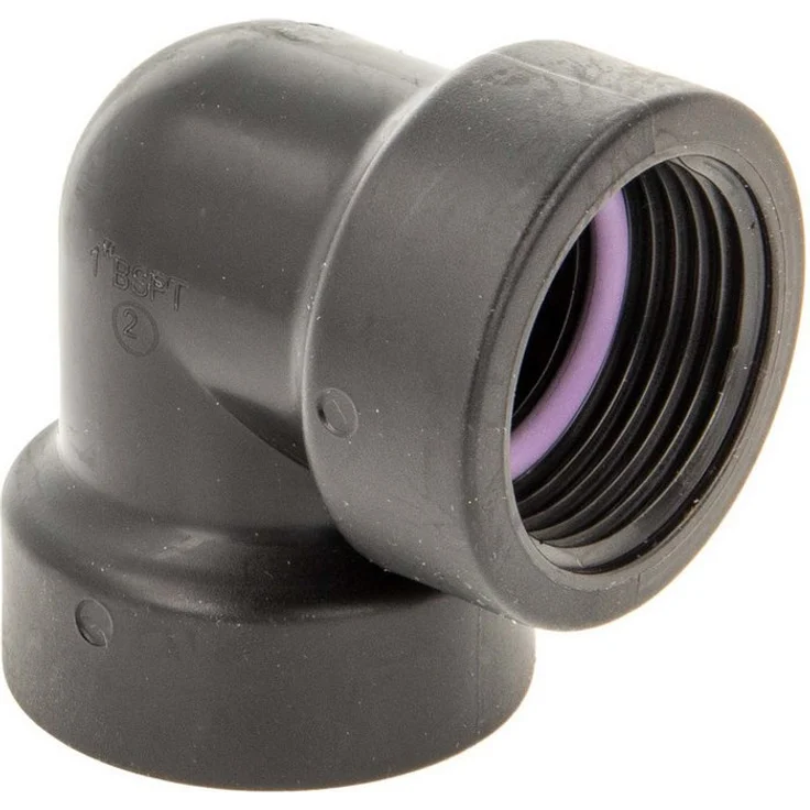 Plas-Fit Ltd. Bewässerungssystem 90° Winkel Self Seal PP-Schraubverbinder, beidseitig IG, 10 bar, schwarz