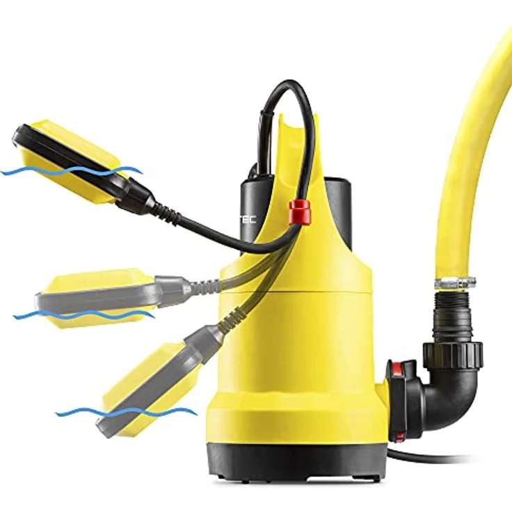 Trotec Klarwasser-Tauchpumpe TWP 7506 E Hochleistungspumpe 13.000 l/ h 750 Watt Pumpe 9,5 m Förderhöhe – Bild 5