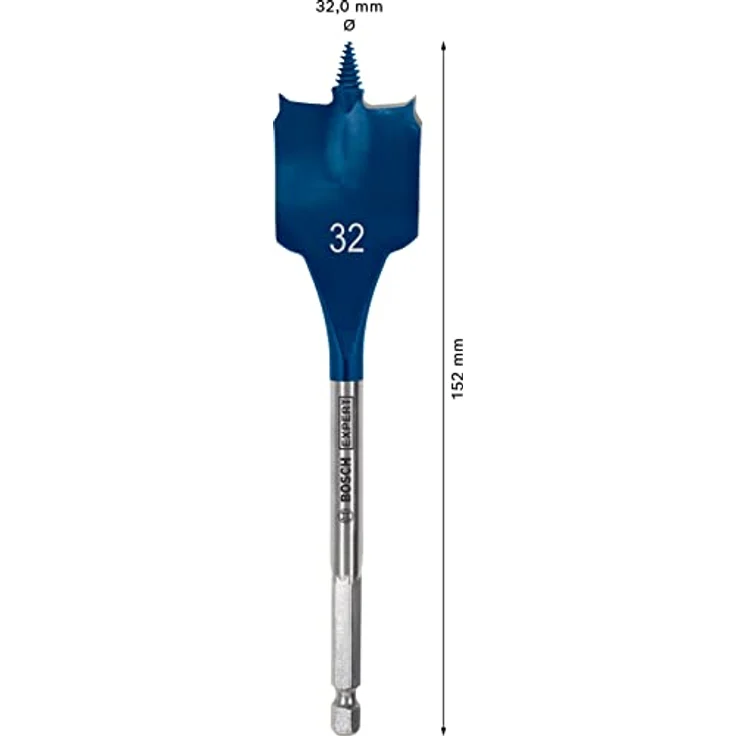 Bosch Accessories 2608900326 Holz-Fräsbohrer 32 mm, Gesamtlänge 152 mm, Sechskantschaft, hochleistungsfähig für schnelles Bohren – Bild 3