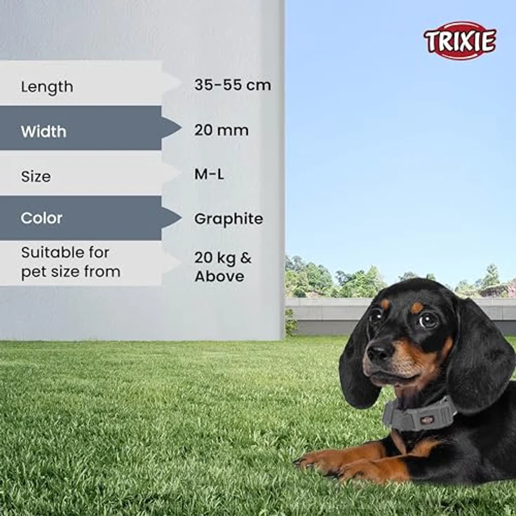 TRIXIE DOG Copenhagen Trixie Hundehalsband, Premium, Größe M/L, Grau – Bild 5