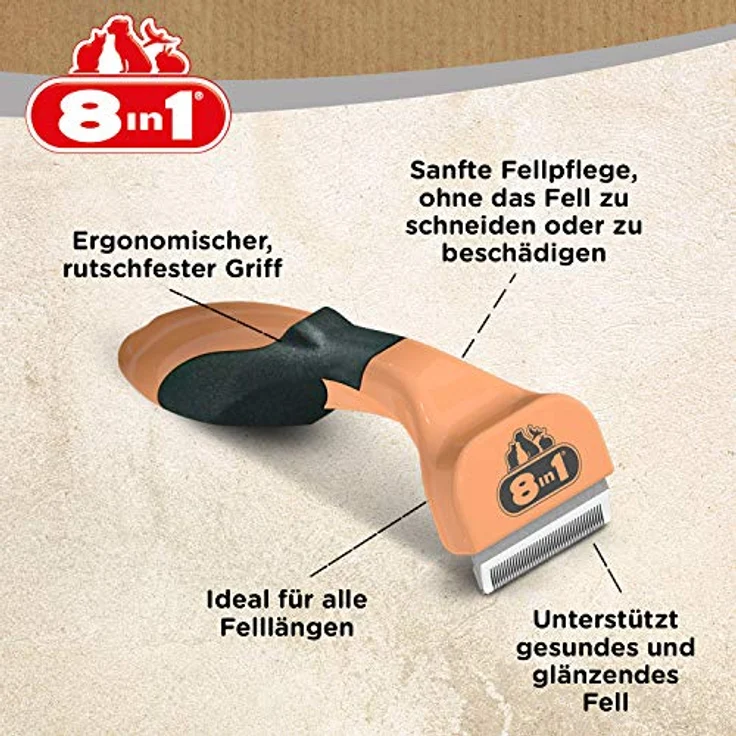8in1 Coat DeShedder - Unterfellbürste für Katzen aller Größen, für Kurzhaar und Langhaar geeignete Katzen-Bürste – Bild 4