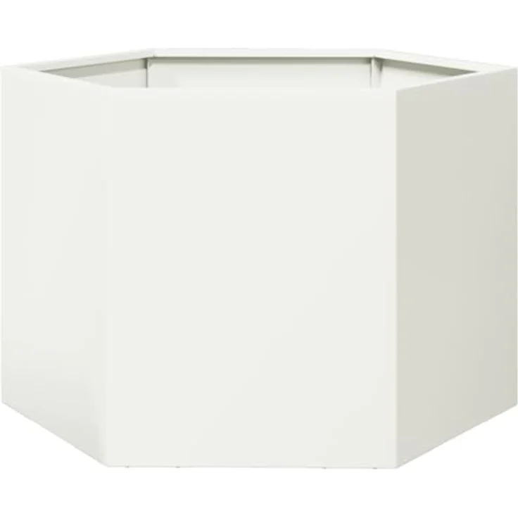 vidaXL Pflanzkübel Weiß Sechseckig 69x60x45 Stahl - Wetterbeständig, Viel Platz, Erhöhtes Design, Offener Boden – Bild 1