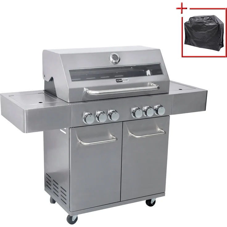 KONIFERA Gasgrill Ancona, mit 4-Brennern, mit Hähnchenspieß, Schutzhülle, BxTxH: 138x54x114 cm – Bild 4