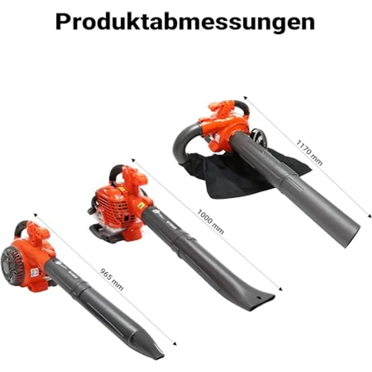 Wiltec Laubbläser, Sauger & Häcksler 3in1, 1 PS mit 26ccm, benzinbetrieben, 50 l Fangsack – Bild 4