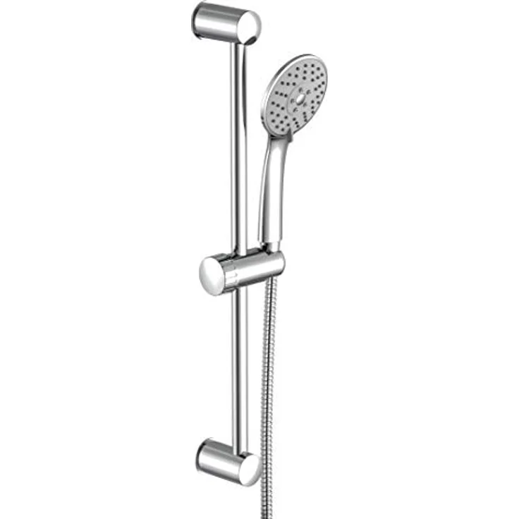 SCHÜTTE 64830 Napoli Stangenbrauseset, Brausestange mit Duschkopf, Duschbrause, Brausegarnitur mit Handbrause, Duschstange mit Brause, 4 Strahlarten, Duschset, Chrom – Bild 1