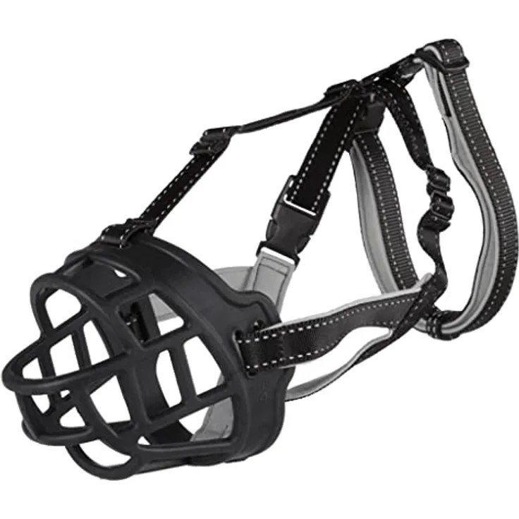 Trixie Ferplast Flexibler Silikon-Maulkorb, XL-XXL, Schwarz