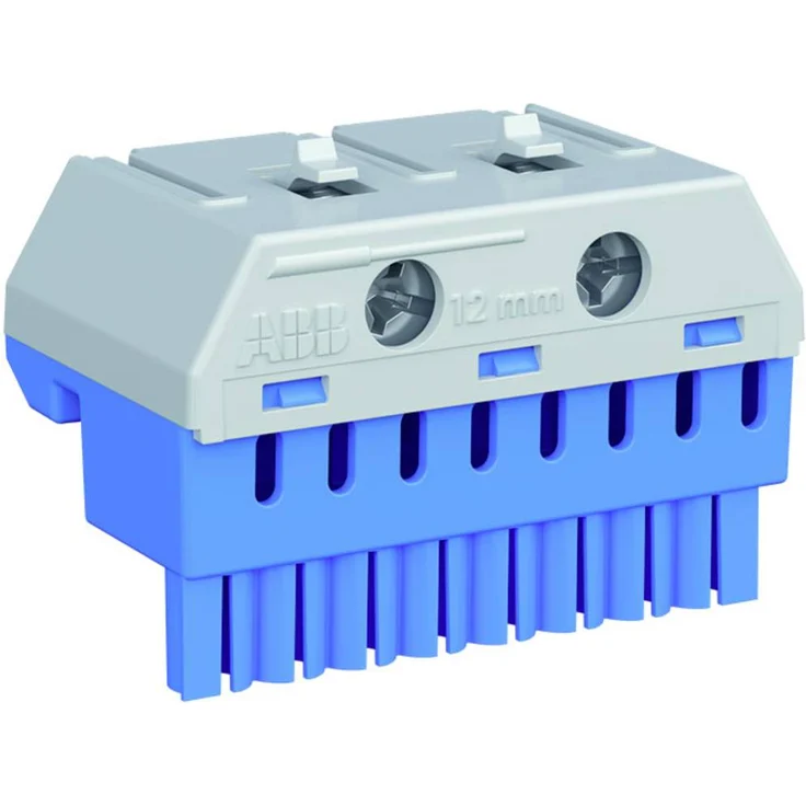 Striebel & John 2CPX062752R9999 ZK82B Klemmenblock, flexibel bis 25mm², werkzeuglose Montage, blaue Farbcodierung, 8 Klemmen für 1,5-4 mm² und 2 Klemmen für 2,5-25 mm² – Bild 1