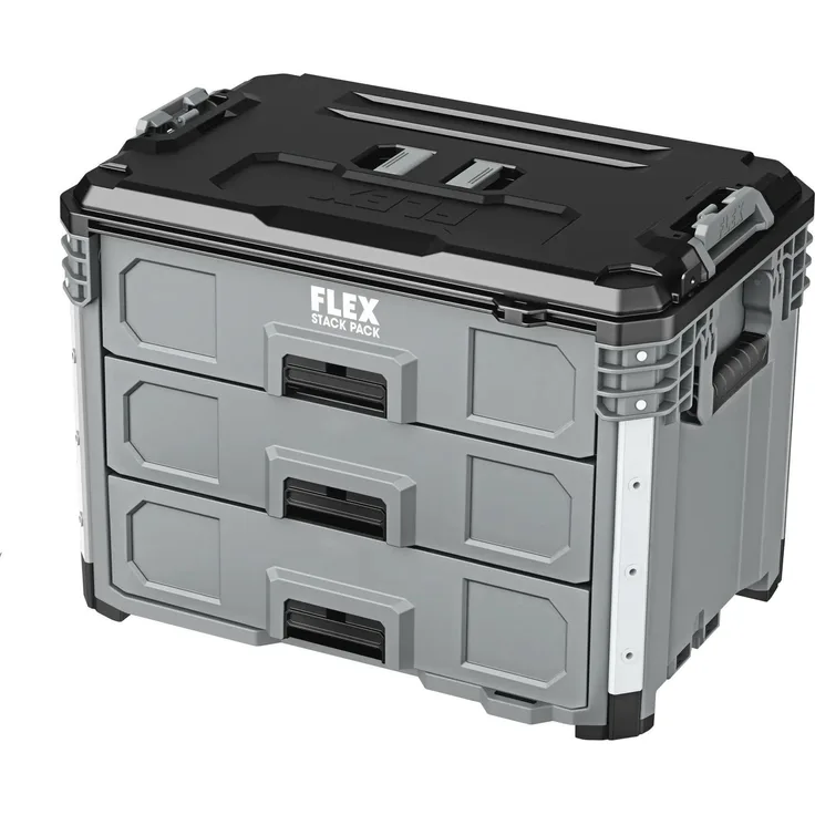 Flex-Tools 533239 TKL SP 3DB STACK PACK Schubladenbox, Werkzeugkoffer mit mehreren Schubladen, praktische Aufbewahrungslösung