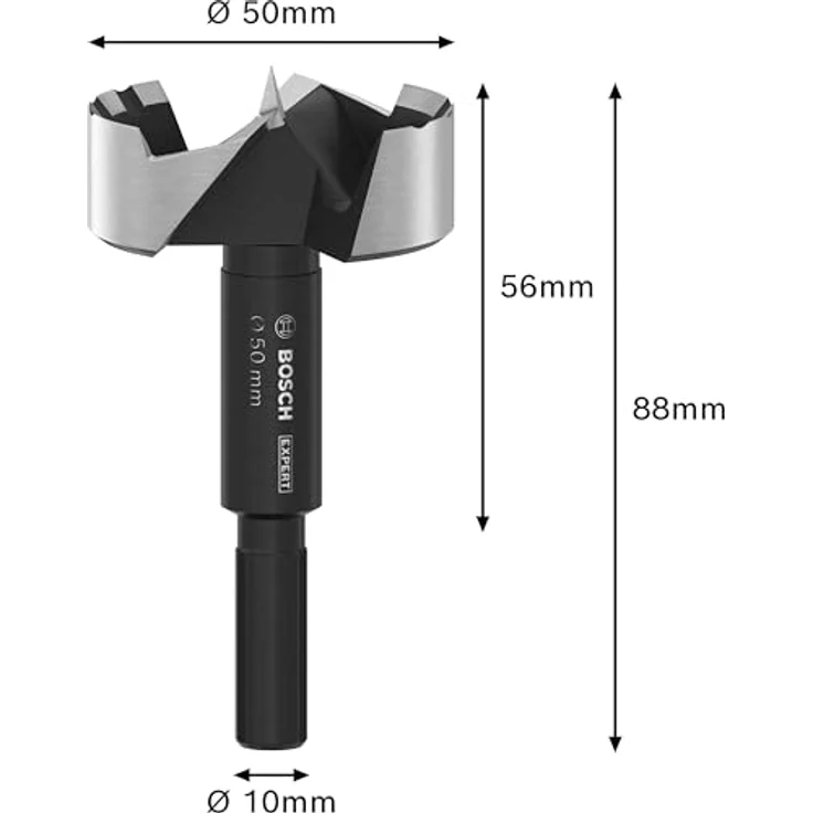 Bosch Accessories Forstnerbohrer 50 mm, präziser Holzbohrer mit gewelltem Schneidrand für saubere Löcher, Gesamtlänge 88 mm – Bild 3
