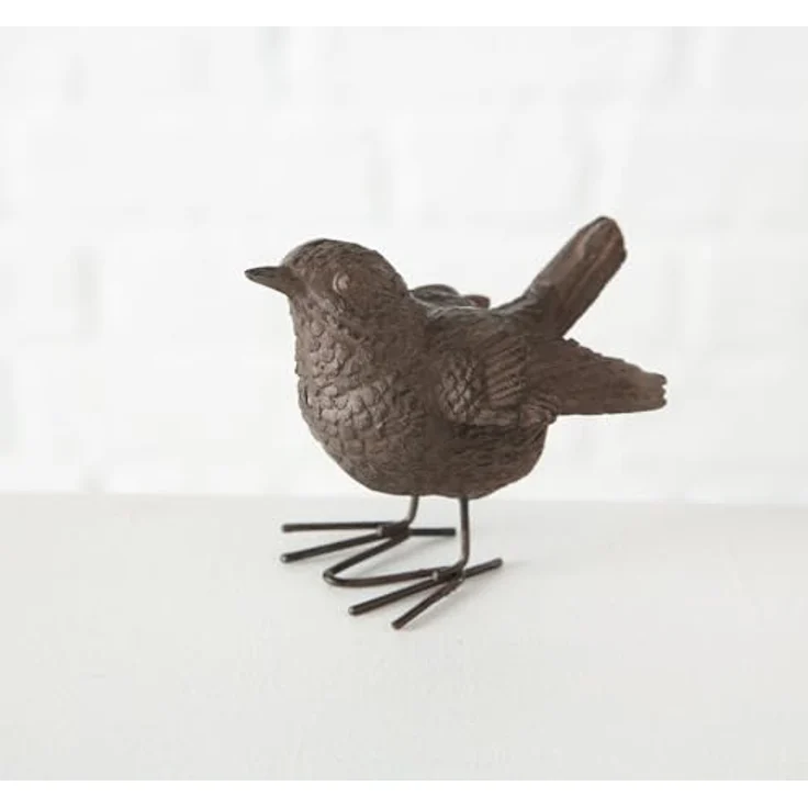 Dekovogel Spatz 6cm Rostbraun Vogel Vogelfigur Gartenfigur Kunstharz – Bild 3