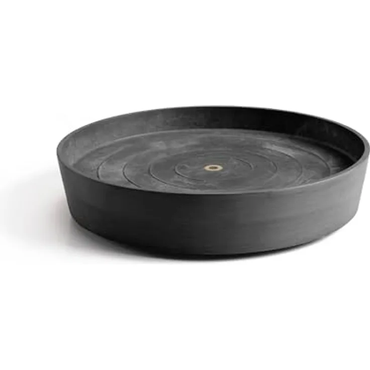 Ecopots Amsterdam Blumentopf-Untersetzer mit Rollen, Ø 51 cm, dunkelgrau, mit integriertem Kupferring zur Mückenprävention