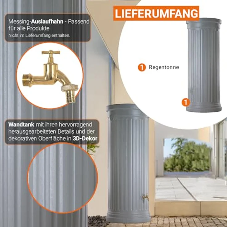 Garantia Säulentank 330 Liter - steingrau – Bild 5