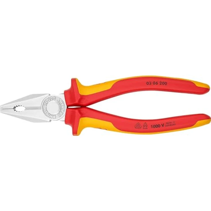 KNIPEX 03 06 200 Kombizange isoliert mit Mehrkomponenten-Hüllen, verchromt 200 mm – Bild 3