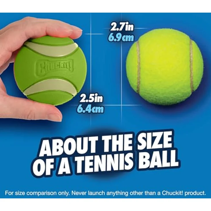 Chuckit! Max Glow Ultra Squeaker Ball, phosphoreszierender Quietschball für Hunde, leuchtet im Dunkeln, fördert die Bindung, mittel, Durchmesser 6,5 cm – Bild 5