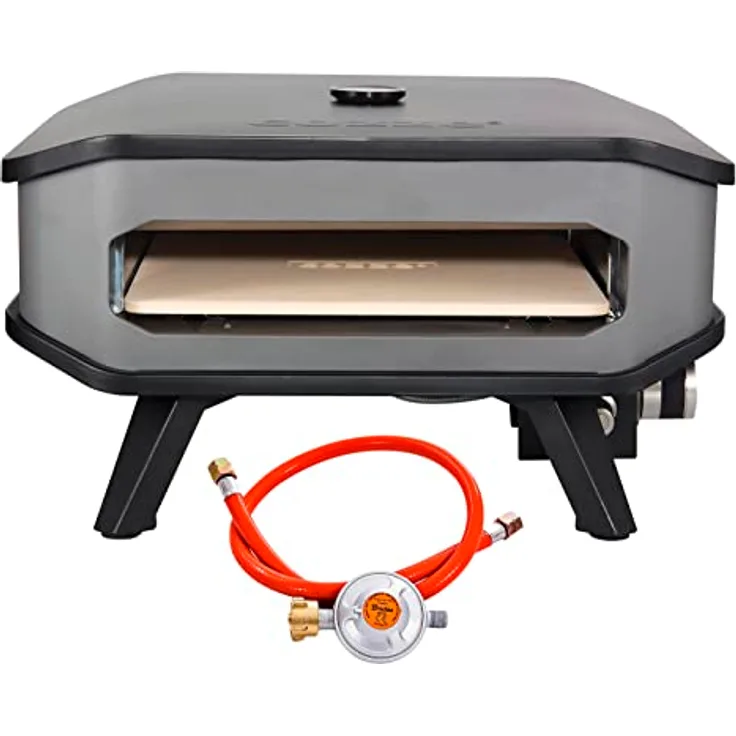 Cozze® 13" Gas-Pizzaofen mit Thermometer, Pizzastein, Regler und Schlauch 5,0 kW 50 mbar