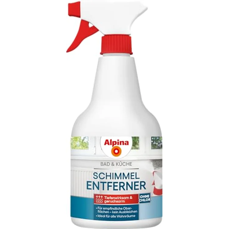 Alpina Bad & Küche Schimmel-Entferner, chlorfreier Schimmelentferner für empfindliche Oberflächen, geruchsarm – Bild 1