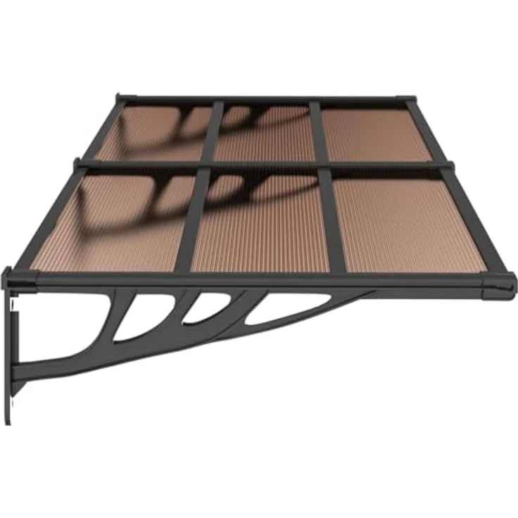 vidaXL Türvordach Schwarz 199x90 cm Polycarbonat, wetterfest und stabil – Bild 7