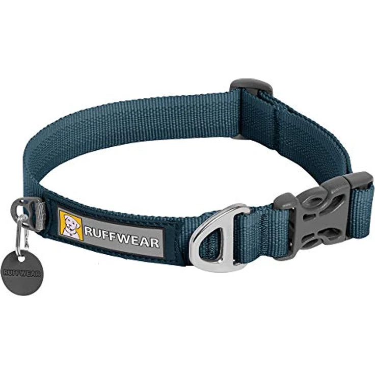 RUFFWEAR Front Range Hundehalsband, Robustes Tubelok-Gewebe, Aluminium-Leinenbefestigung & Schnalle, Helles, Stilvolles & Langlebiges Halsband für den Alltag, Blue Moon (Größe L, 51-56cm) – Bild 1