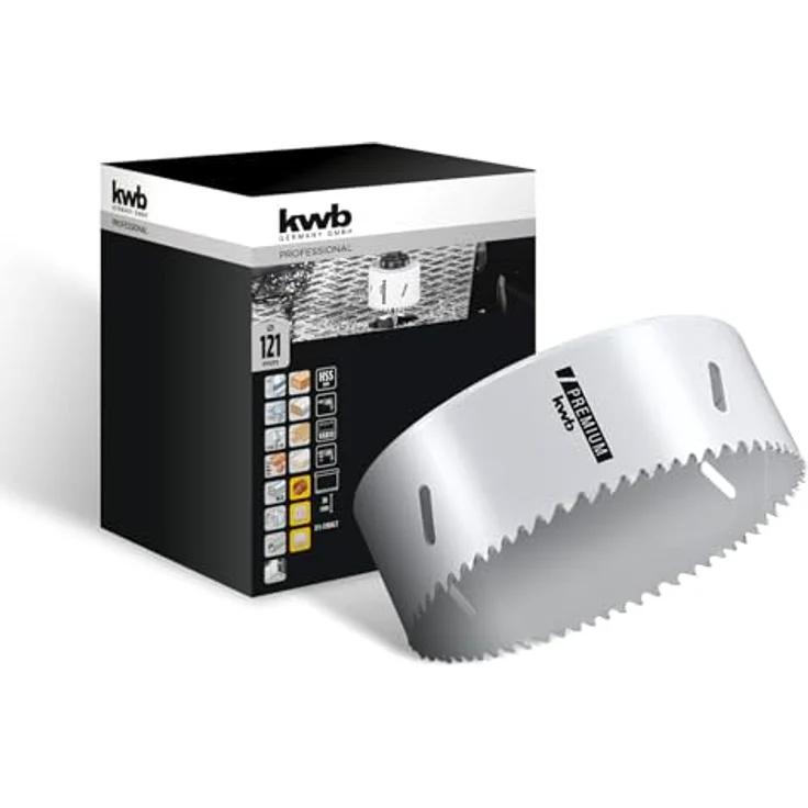kwb Ø 121 mm Lochsäge HSS-Bi-Metall 598121 (Vario-Zahnung, 8% Cobalt, hohe Rundlaufgenauigkeit) – Bild 2