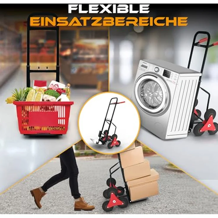 MAXCRAFT Treppenkarre bis 150 kg - 6 Räder, Schwarz – Bild 6